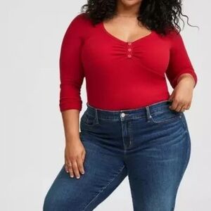 Torrid Red Long Sleeve Bodysuit